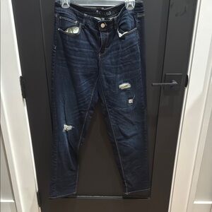 White House Black Market Blue Skinny Jeans Distressed